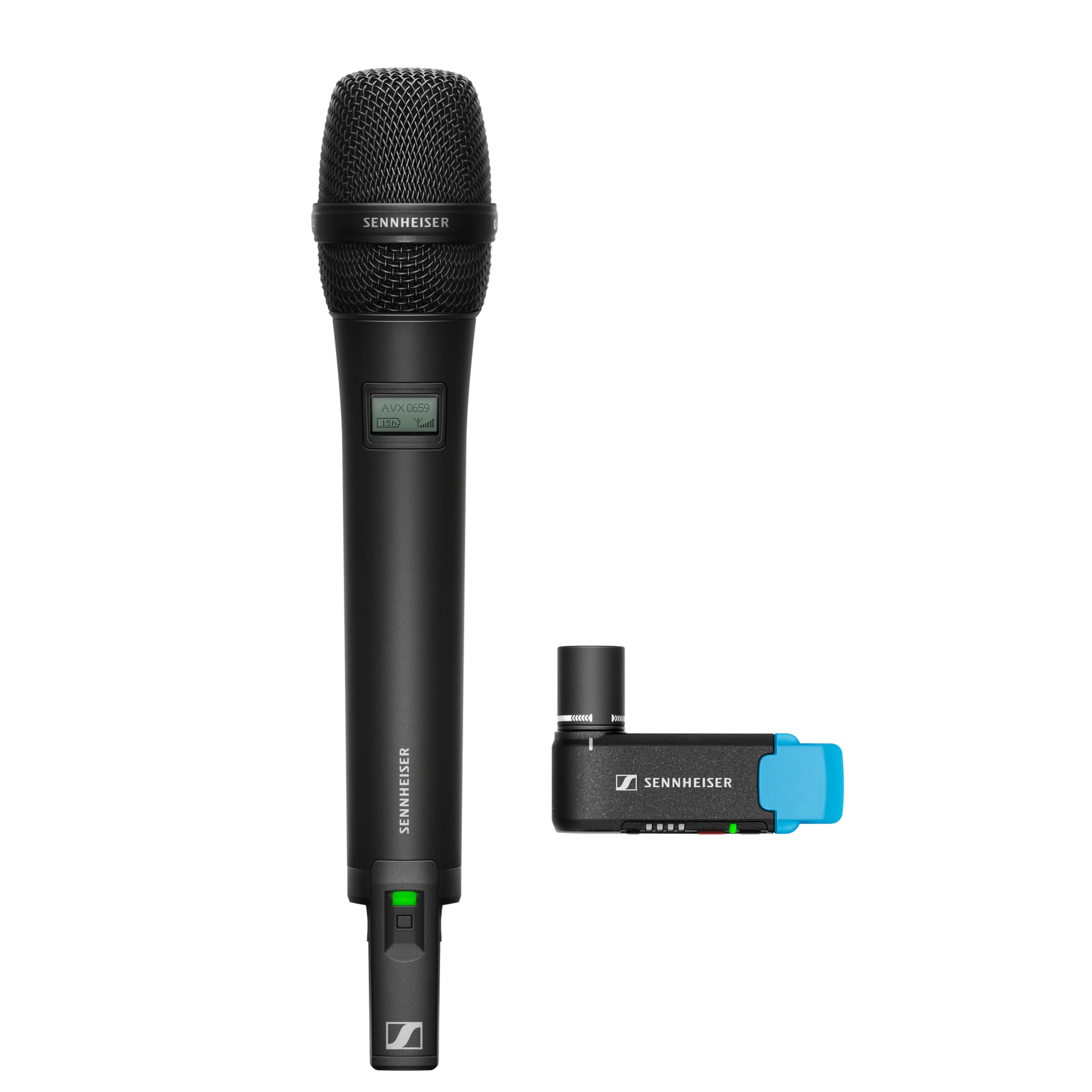Sennheiser AVX-835 SET Wireless Handheld Microphone System Sennheiser AVX-835 SET wireless handheld microphone system with bodypack transmitter and receiver