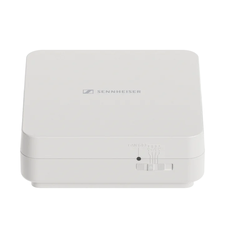 Sennheiser AWM UHF active directional wall-mount antenna with mounting bracket and connectors