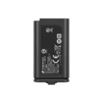 Sennheiser BA 70 rechargeable battery pack shown from side angle with charging contacts visible