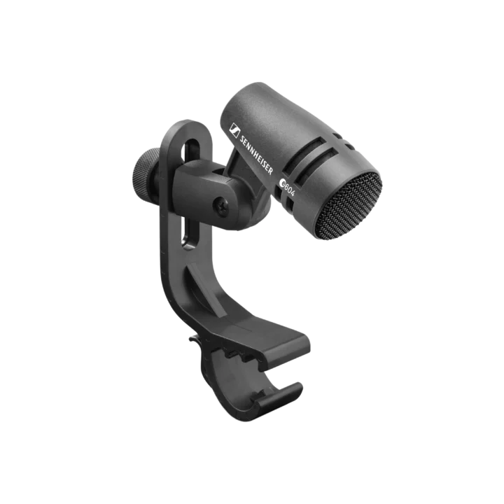 Sennheiser e 604 cardioid dynamic instrument microphones, three-piece set with stand adapters and cables