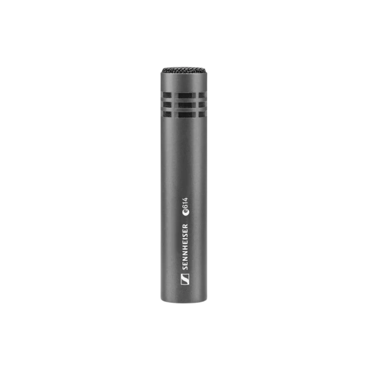 Sennheiser e 614 supercardioid condenser microphone with cylindrical body and mesh grille