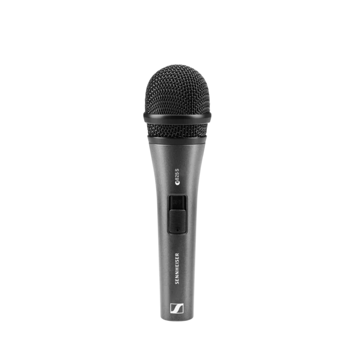 Sennheiser e 825-S cardioid dynamic vocal microphone with grille and stand adapter
