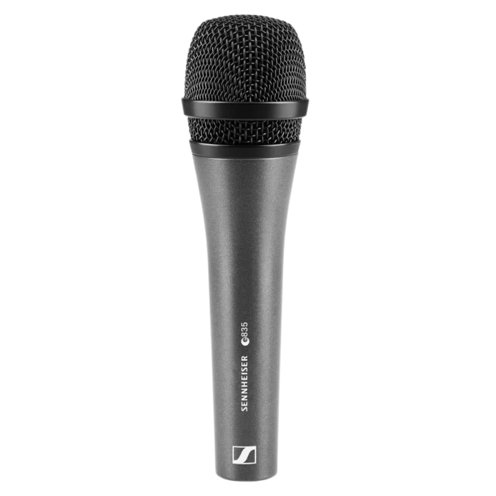 Sennheiser e 835 cardioid dynamic vocal microphone with mesh grille and stand adapter