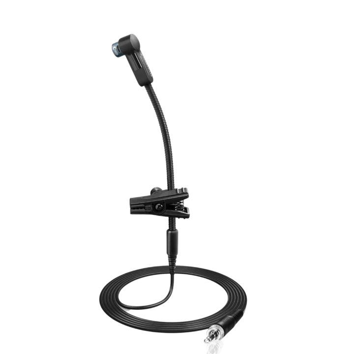 Sennheiser e 908 B-EW cardioid condenser clip-on microphone for wireless systems, front view
