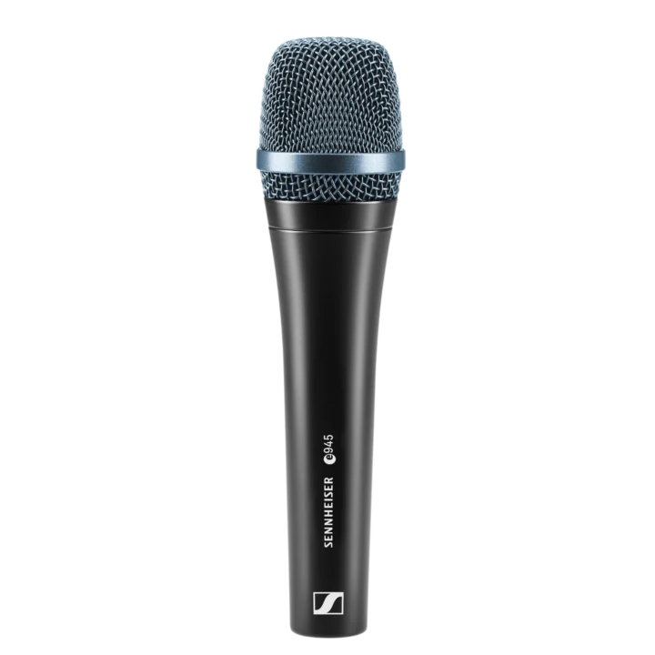 Sennheiser e 945 supercardioid dynamic vocal microphone with grille and stand adapter