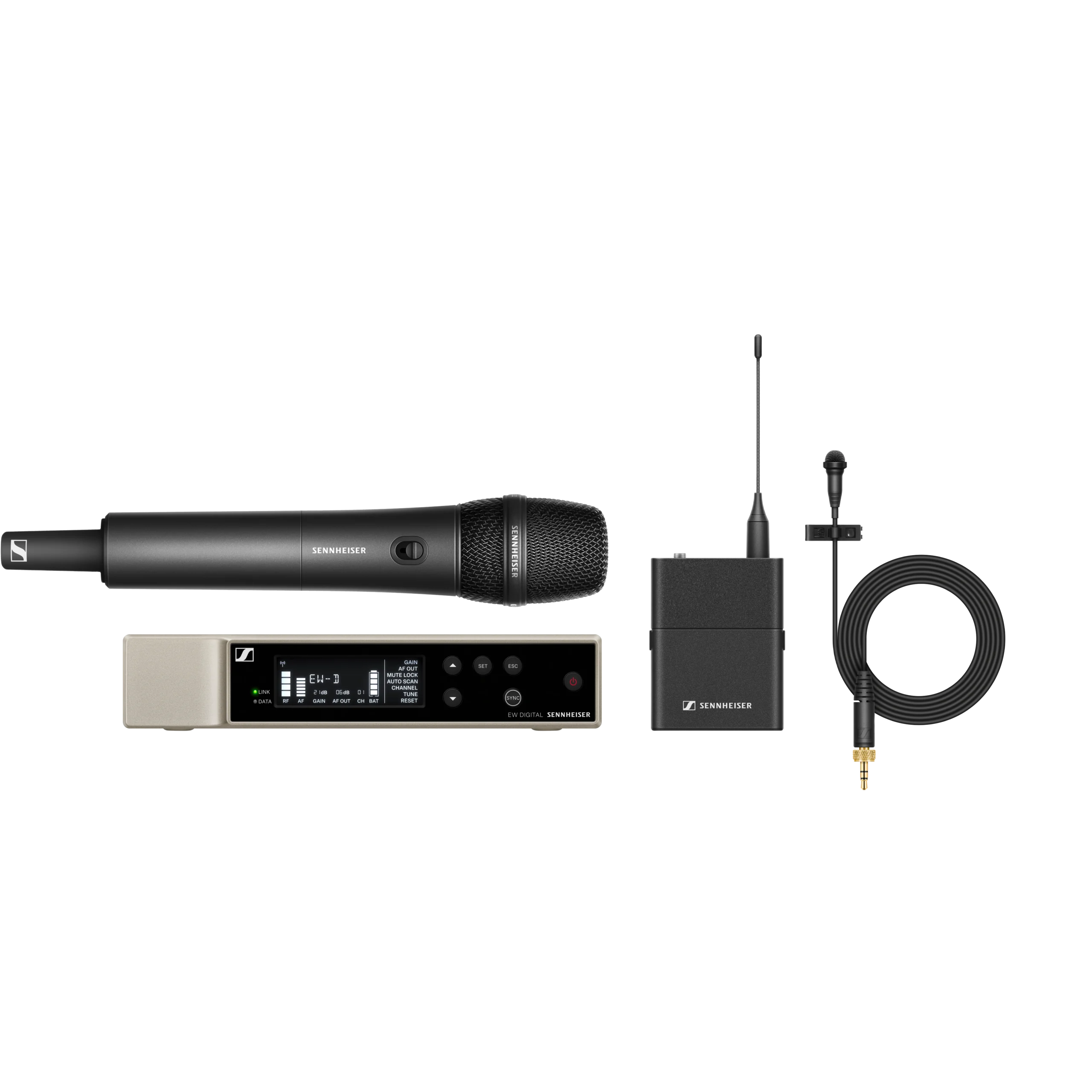 Sennheiser EW-D ME2/835-S Digital Wireless Combo Set Sennheiser EW-D ME2/835-S digital wireless microphone combo set with bodypack transmitter and handheld microphone