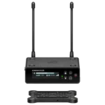 Sennheiser EW-DP EK Q1-6 digital portable wireless receiver showing control panel and display details