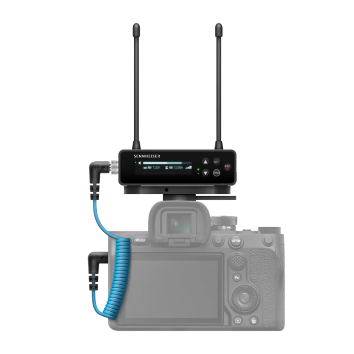 Sennheiser EW-DP ENG SET portable digital wireless microphone system components and controls detail view