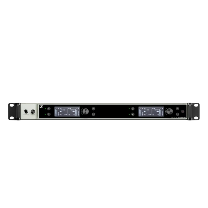 Sennheiser EW-DX EM 4 DANTE four-channel digital wireless receiver with Dante networking front panel