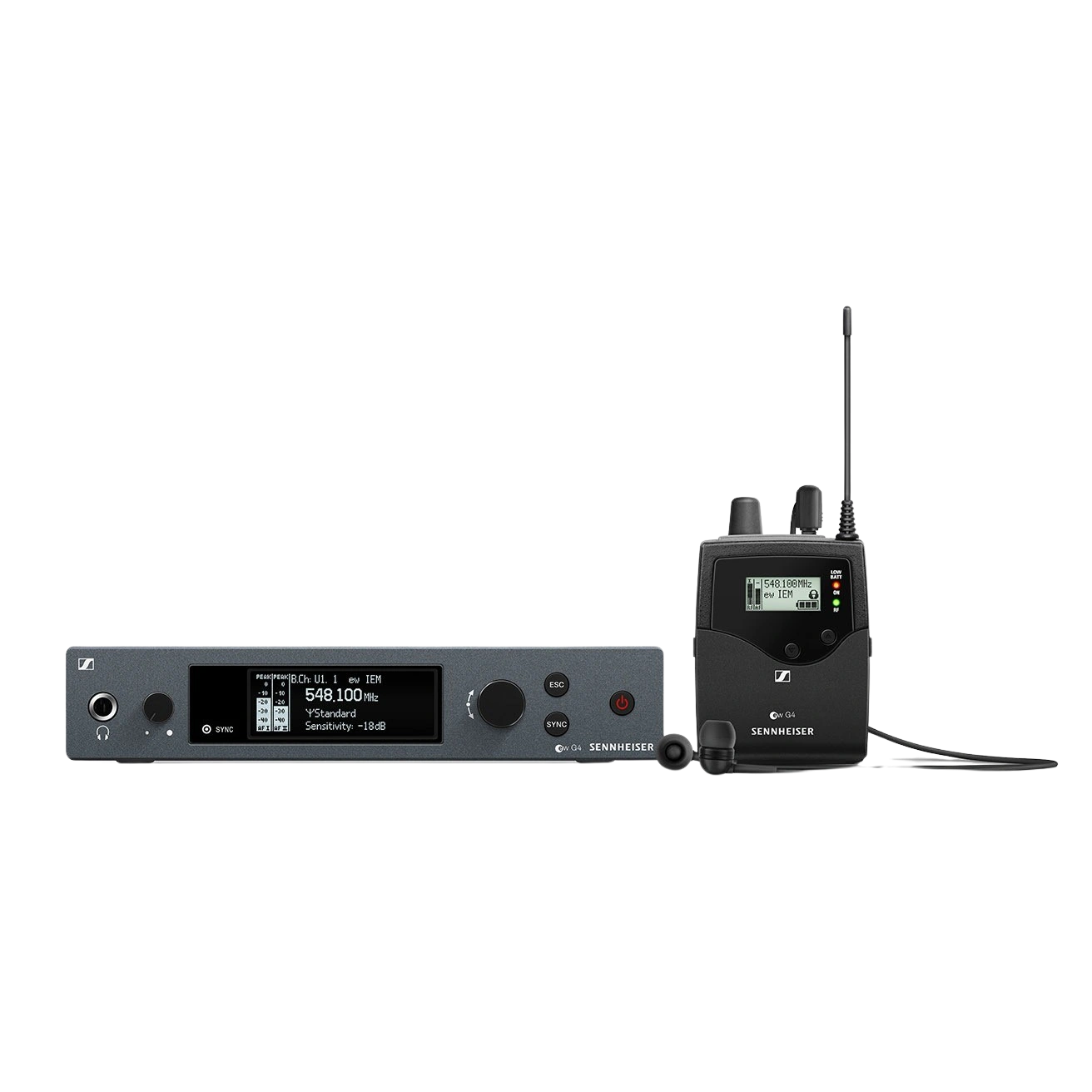 Sennheiser EW IEM G4-G Wireless In-Ear Monitor System Sennheiser EW IEM G4-G wireless in-ear monitor system with bodypack transmitter and earpieces