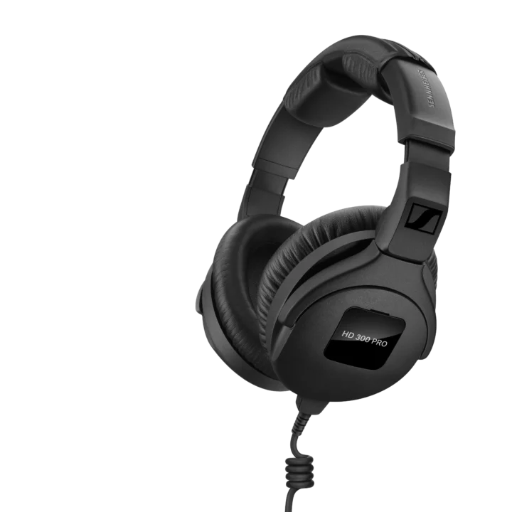 Sennheiser HD 300 PRO professional closed-back broadcast headphones with padded ear cups and adjustable headband