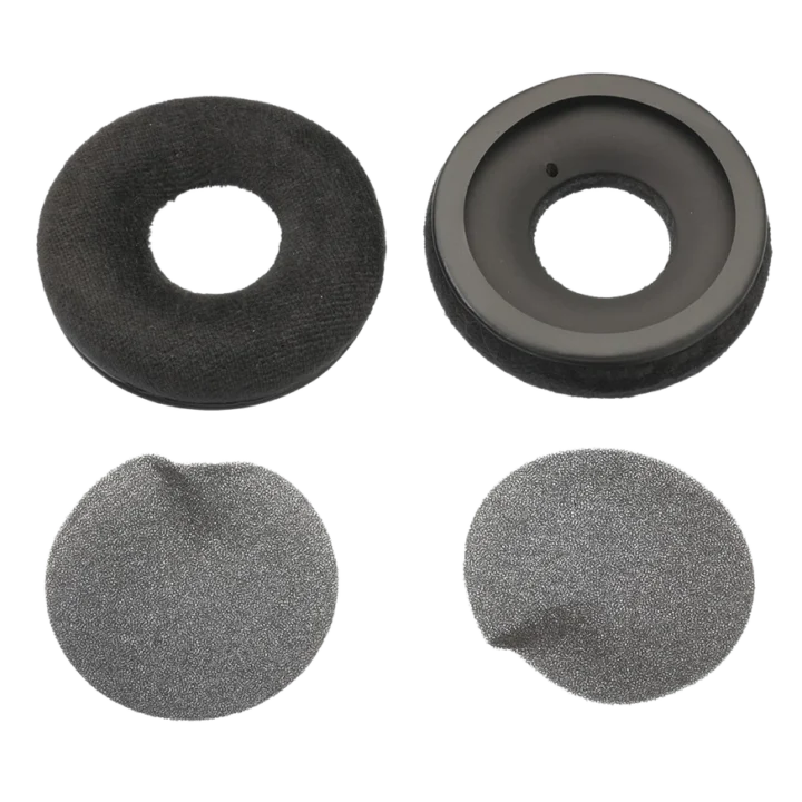 Sennheiser HD 25 black velour replacement ear pads pair front view