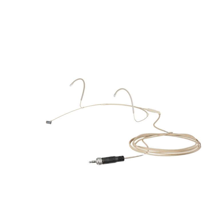 Sennheiser HEADMIC 4 cardioid headset microphone in beige with adjustable boom arm and connector
