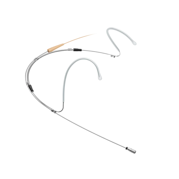 Sennheiser HM 200 silver neckband microphone with 3-pin connector, front view