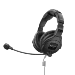 Sennheiser HMD 300 closed circumaural broadcast headset showing detailed control panel and adjustment mechanisms