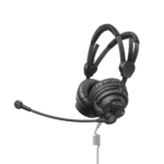 Sennheiser HME 26 closed on-ear broadcast headset with condenser microphone boom front view
