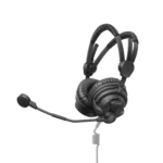 Sennheiser HME 26 S single-sided broadcast headset showing professional audio features and design