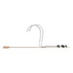 Sennheiser HSP Essential beige omni headset microphone showing capsule and boom arm detail