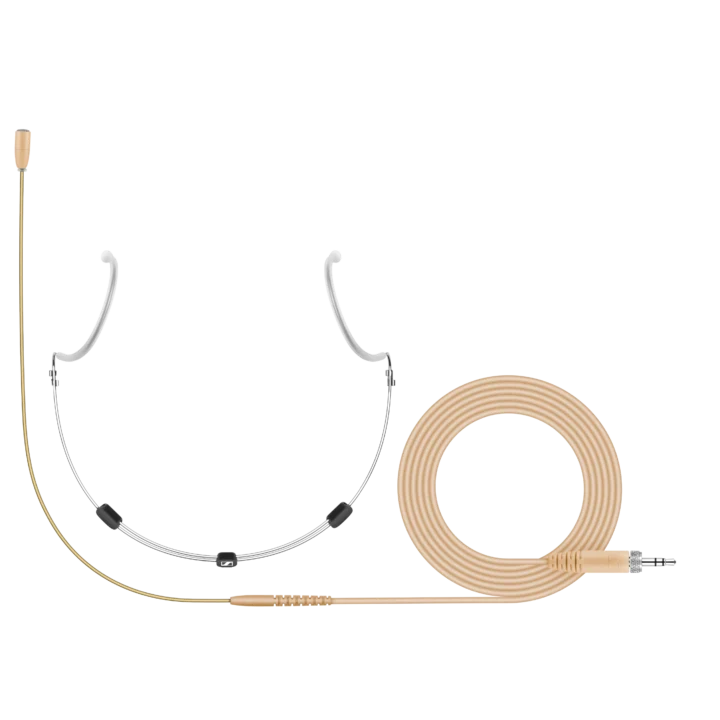 Sennheiser HSP Essential omnidirectional headset microphone in beige with flexible boom arm