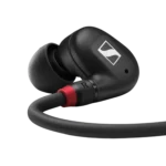 Sennheiser IE 100 PRO black in-ear monitor showing driver and connector detail