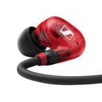 Sennheiser IE 100 PRO red in-ear monitor showing driver and connector detail