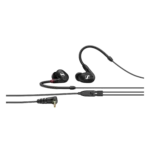 Sennheiser IE 100 PRO black in-ear monitor earpiece showing premium build quality and design details