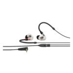 Sennheiser IE 100 PRO in-ear monitor earpieces with clear design and cable connector