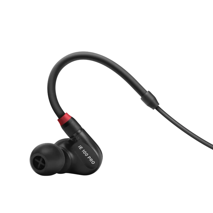 Sennheiser IE 100 PRO black in-ear monitor earbuds with cable and connector