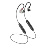 Sennheiser IE 100 PRO red in-ear monitors displayed in professional audio performance setting