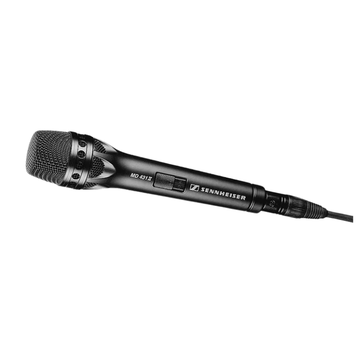 Sennheiser MD 431-II supercardioid dynamic microphone with metal grille and professional XLR connector