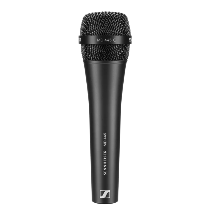 Sennheiser MD 445 supercardioid dynamic vocal microphone with mesh grille and stand adapter