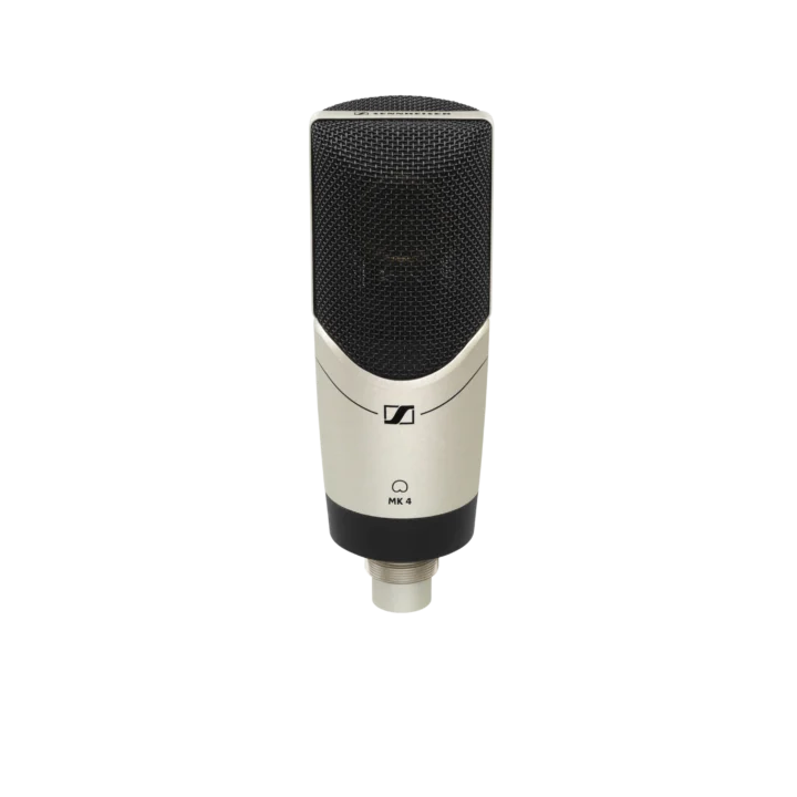 Sennheiser MK 4 large-diaphragm cardioid condenser microphone front view with capsule and body
