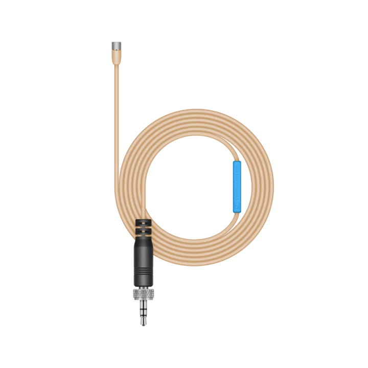 Sennheiser MKE 2 beige sub-miniature lavalier microphone with clip and windscreen