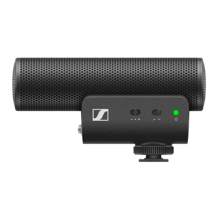 Sennheiser MKE 400 compact shotgun microphone with windscreen and shock mount assembly
