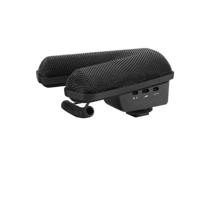 Sennheiser MKE 440 compact stereo shotgun microphone with windscreen and shock mount assembly