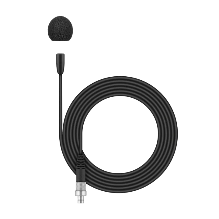 Sennheiser MKE Essential omnidirectional lavalier microphone with black finish and 3-pin connector