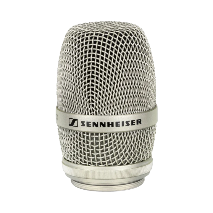 Sennheiser MMK 965-1 supercardioid condenser microphone capsule in nickel finish, front view
