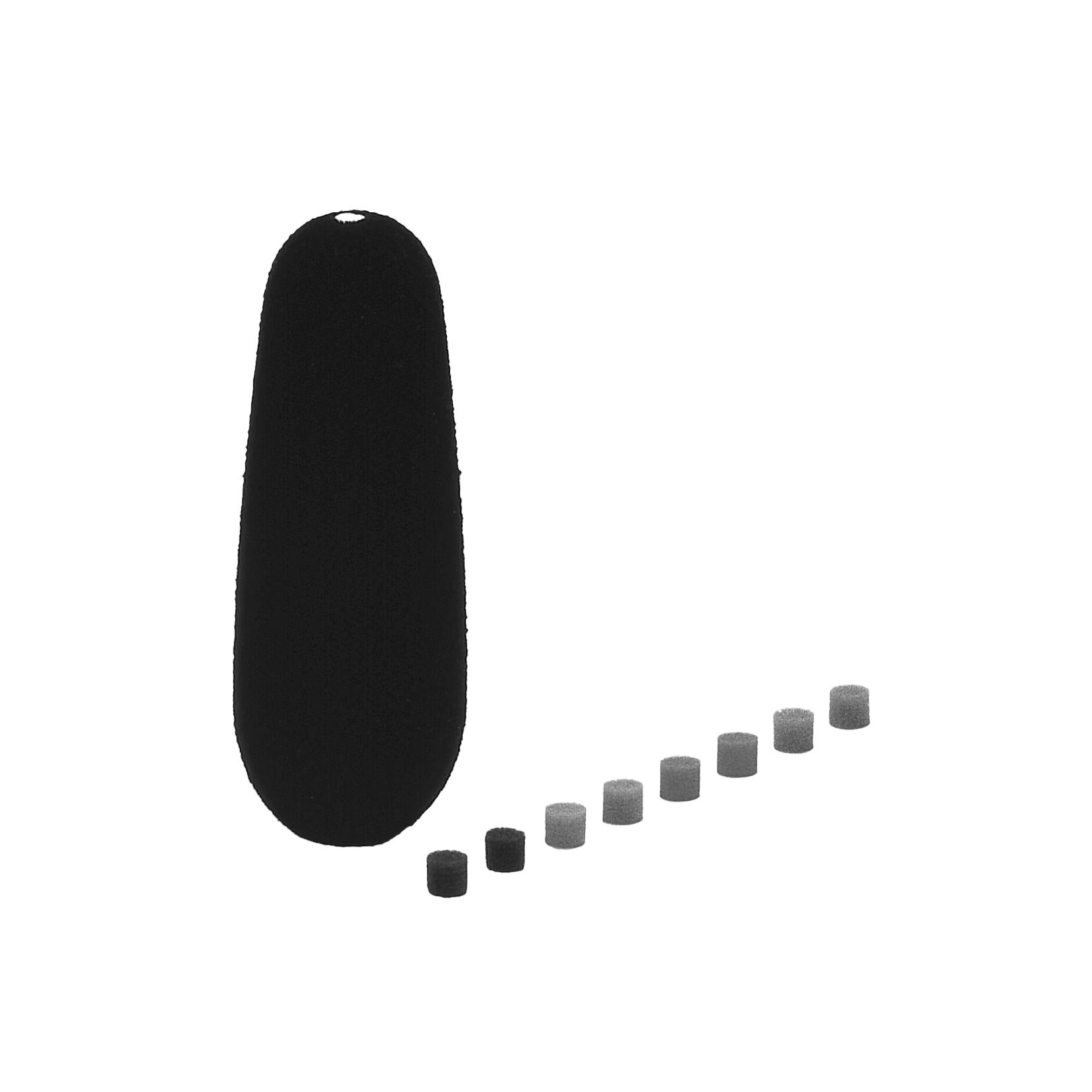 Sennheiser MZW 61 Foam Windscreen Microphone Accessory Sennheiser MZW 61 foam windscreen for microphones, front view showing cylindrical design