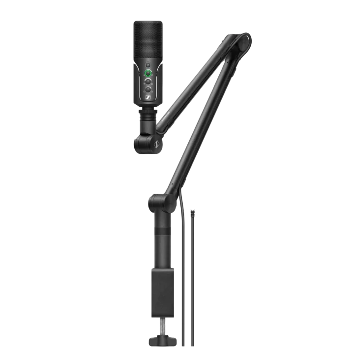 Sennheiser Profile Streaming Set USB condenser microphone with shock mount and pop filter front view