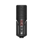 Sennheiser Profile Streaming Set USB condenser microphone in professional streaming studio setup with audio interface