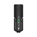 Sennheiser Profile Streaming Set USB condenser microphone system showing detailed control interface and connectivity options