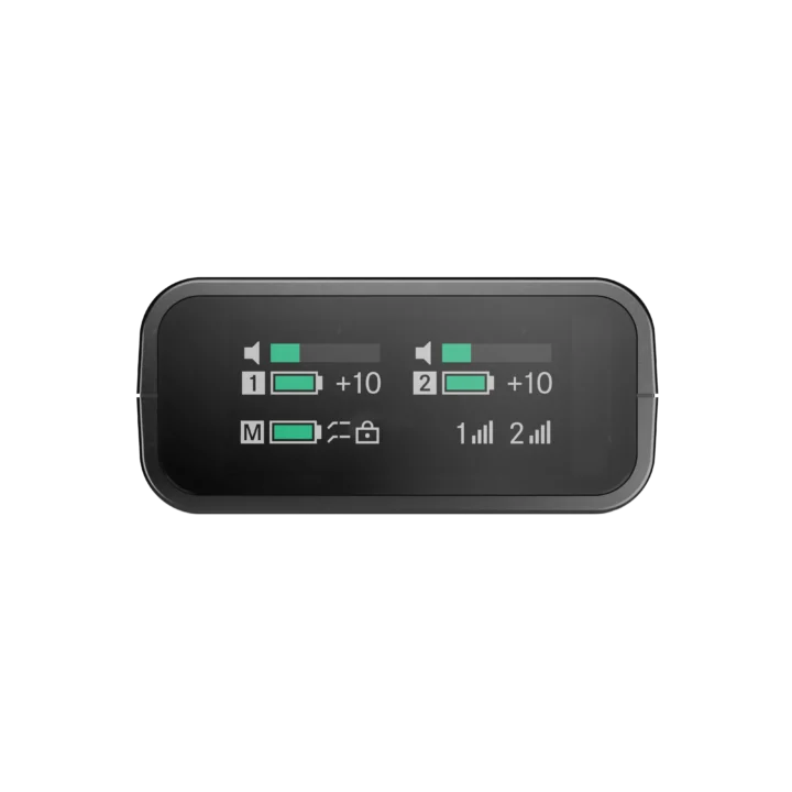Sennheiser Profile wireless receiver 2.4 GHz dual-channel unit front view with antenna