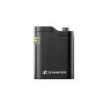 Sennheiser Profile wireless transmitter 2.4 GHz clip-on unit showing controls and connectivity ports