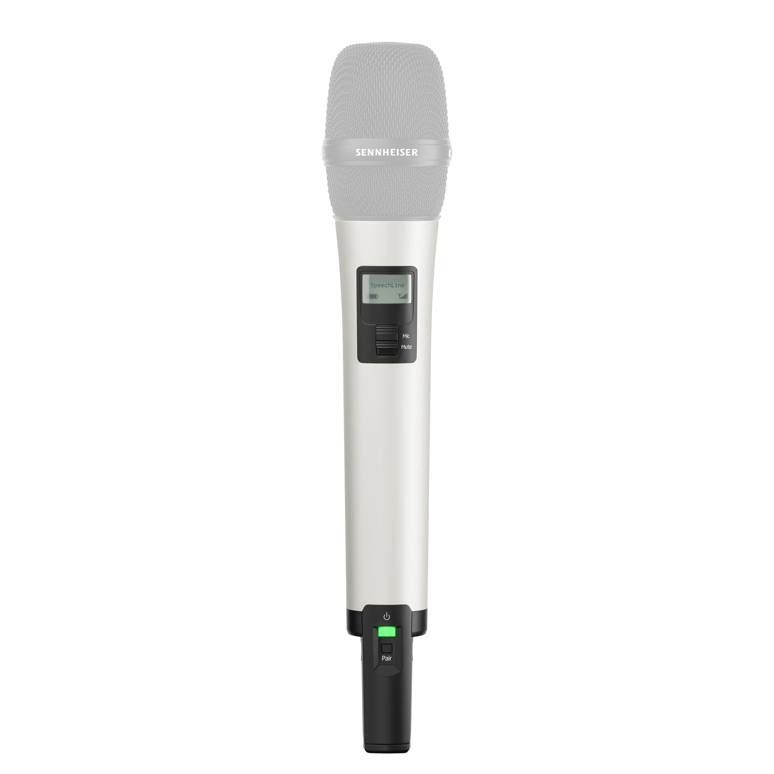 Sennheiser SL Handheld DW-4-US Digital Transmitter Side View Sennheiser SL Handheld DW-4-US digital wireless transmitter shown from side profile angle
