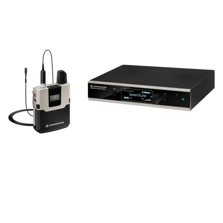 Sennheiser SL Lavalier Set DW-4-US R wireless lavalier microphone system with transmitter and receiver