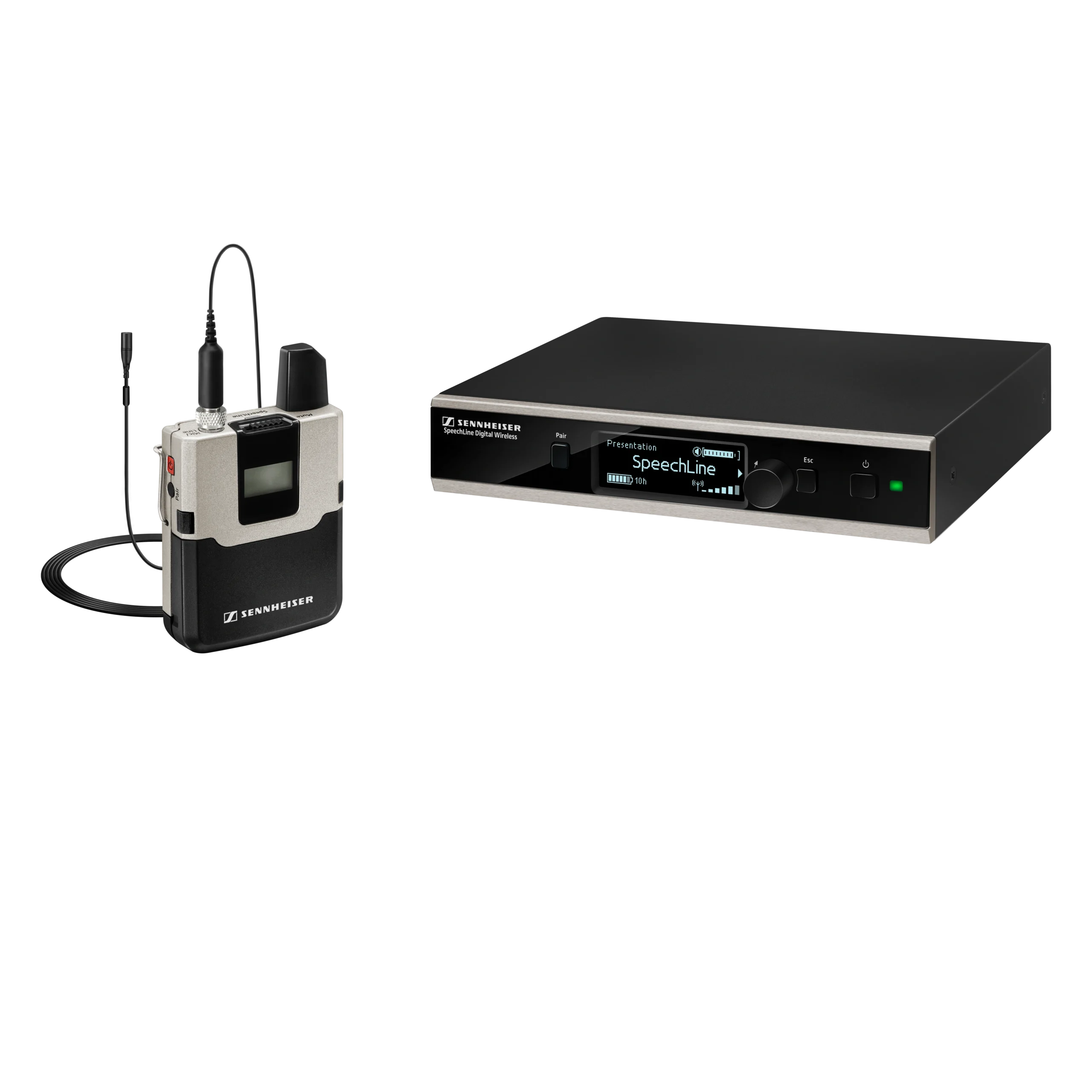 Sennheiser SL Lavalier Set DW-4-US R Wireless Microphone Sennheiser SL Lavalier Set DW-4-US R wireless lavalier microphone system with transmitter and receiver