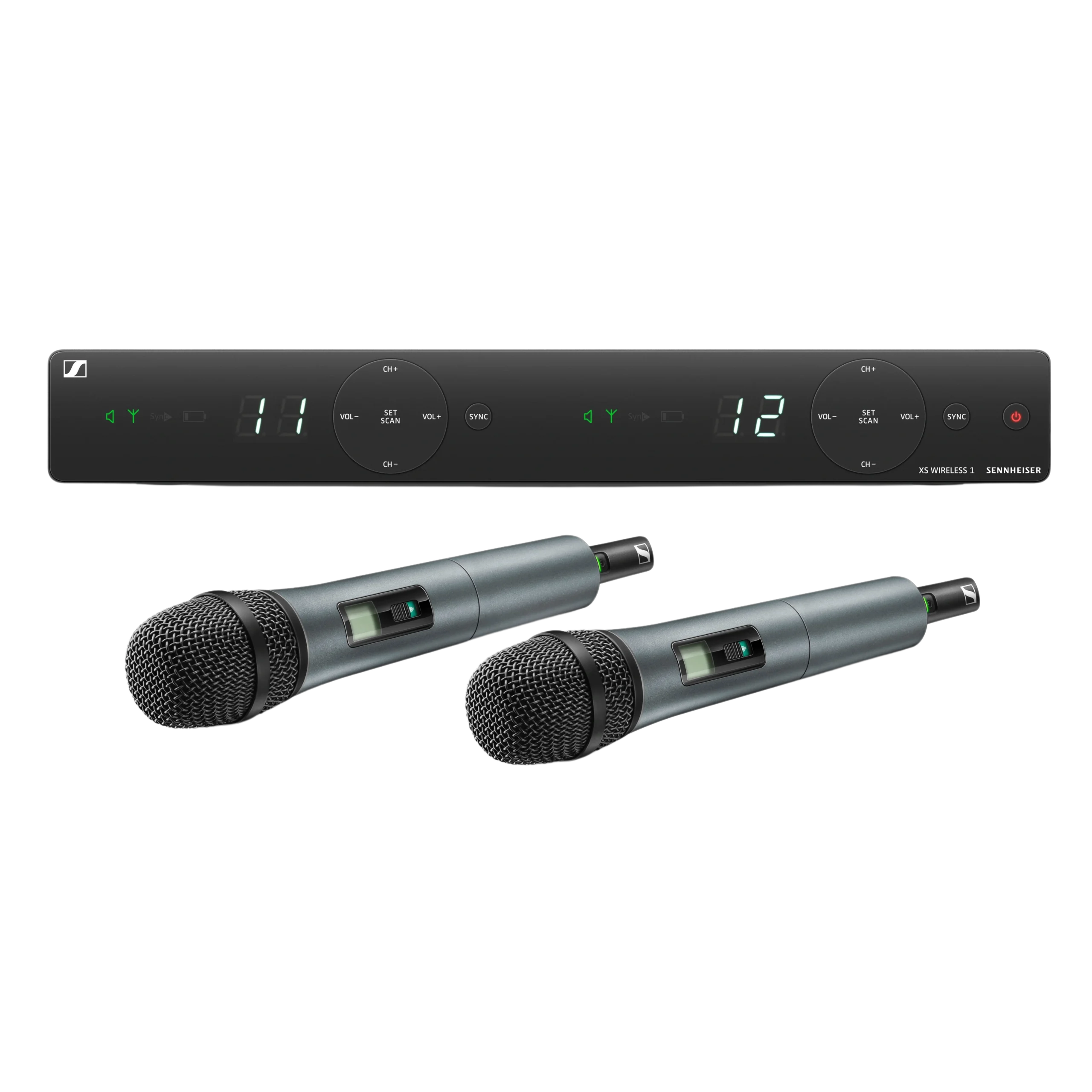 Sennheiser XSW 1-835 DUAL-A Dual Wireless Microphone System Sennheiser XSW 1-835 DUAL-A dual wireless vocal microphone system with two handheld transmitters and receiver