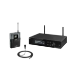 Sennheiser XSW 2-ME2-A wireless lavalier microphone set with receiver and transmitter components