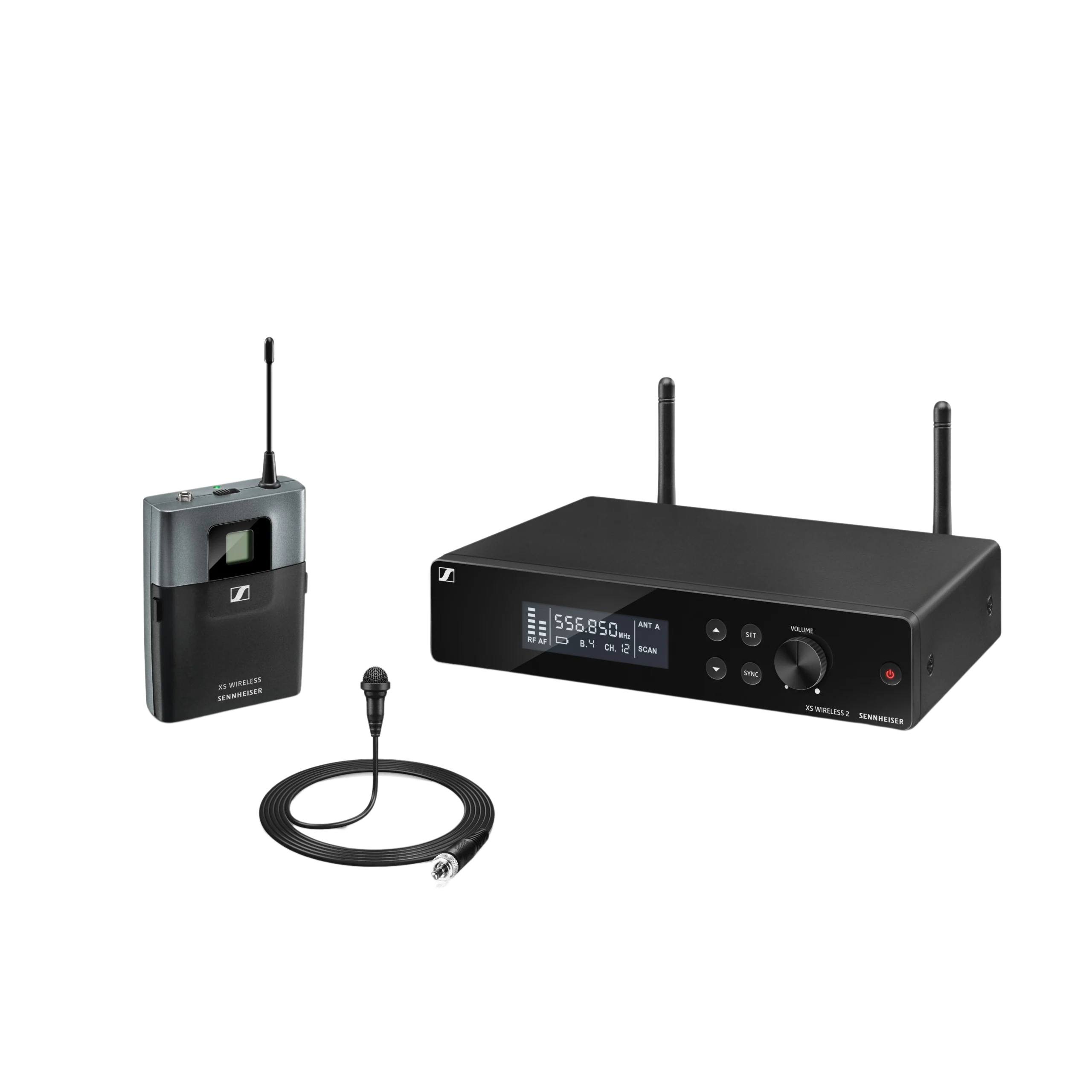 Sennheiser XSW 2-ME2-A Wireless Lavalier Microphone System Sennheiser XSW 2-ME2-A wireless lavalier microphone set with receiver and transmitter components