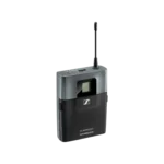 Sennheiser XSW 2-ME3-A wireless headmic transmitter pack with antenna and controls detail view